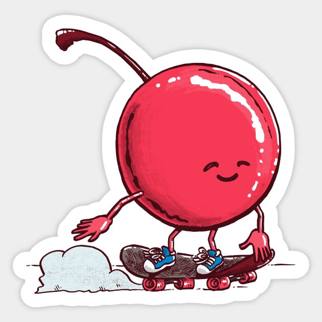 The Cherry Skater Sticker by nickv47